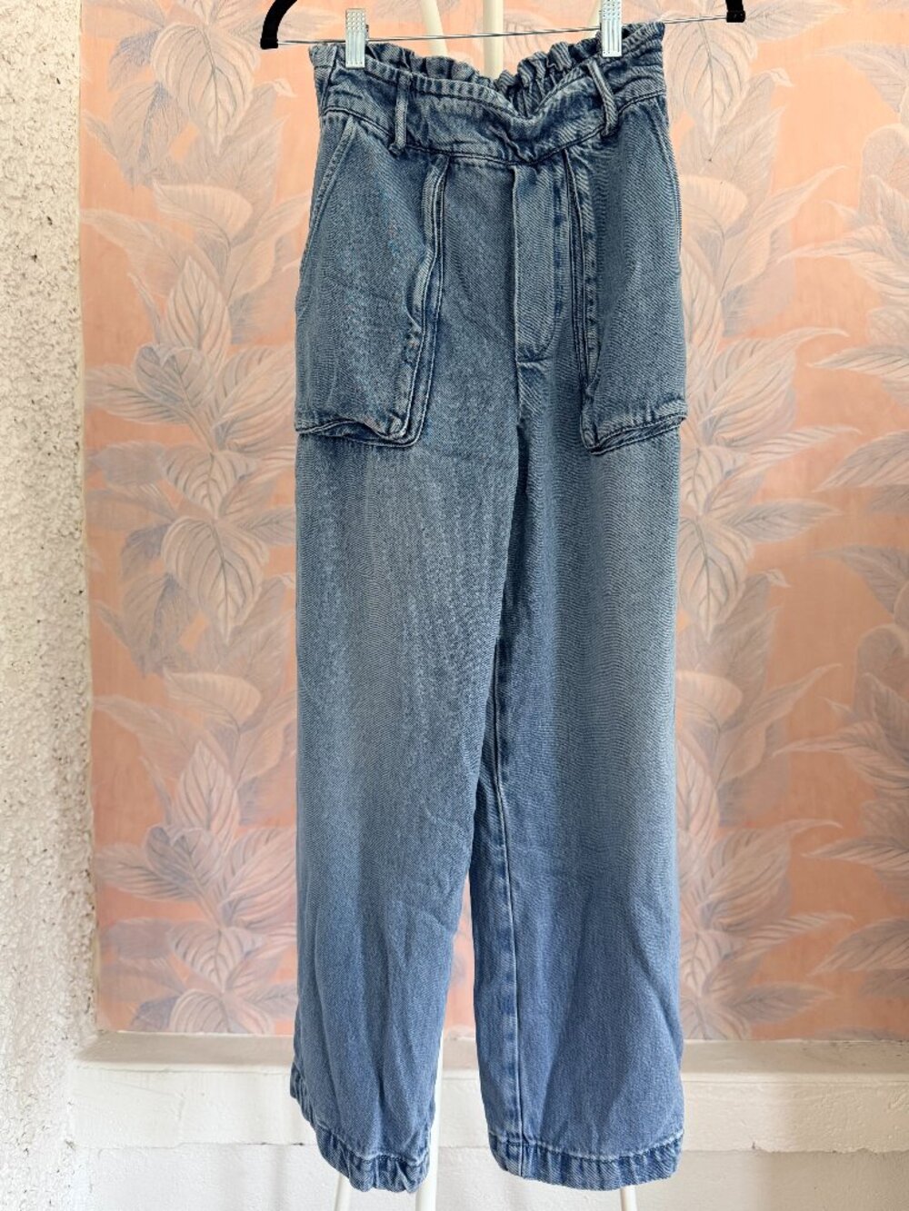 Wide Leg Utility Jeans in Super Soft Denim